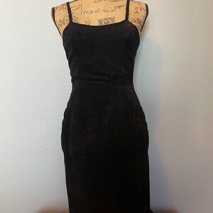 Vintage 1980 Hugo Buscati Milano Silky Pig Suede Little Black Dress – XS